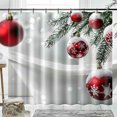 Christmas Cheer in the Bathroom Festive Shower Curtain with White