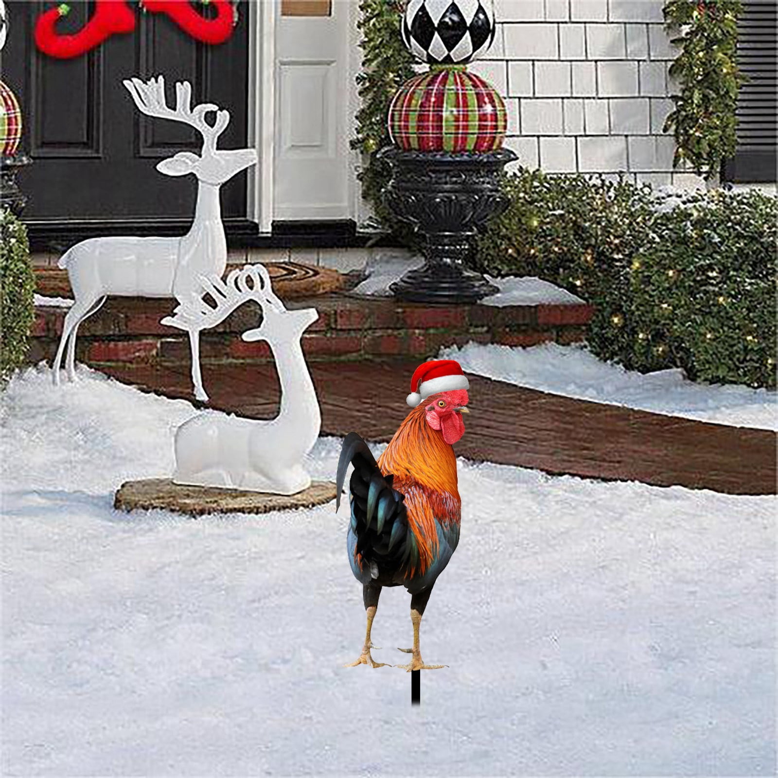 Christmas Chicken Garden Insert Christmas Chicken Large Inflatable