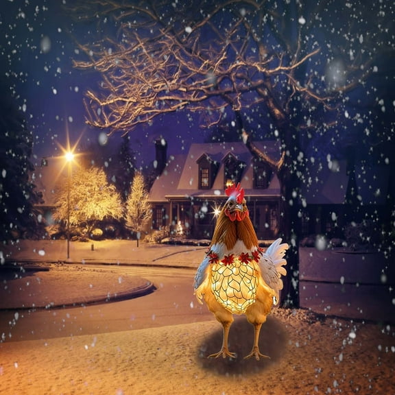 Christmas Chicken Ground Plug Decoration, Outdoor Garden Stake for Farm or Yard, Adorable Animal Design for Holiday Festivities