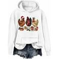 thumbnail image 1 of Christmas Chicken Hoodie Chicken Christmas Graphic Sweatshirts Farm Lover Gift Holiday Long Sleeve Tops, 1 of 5