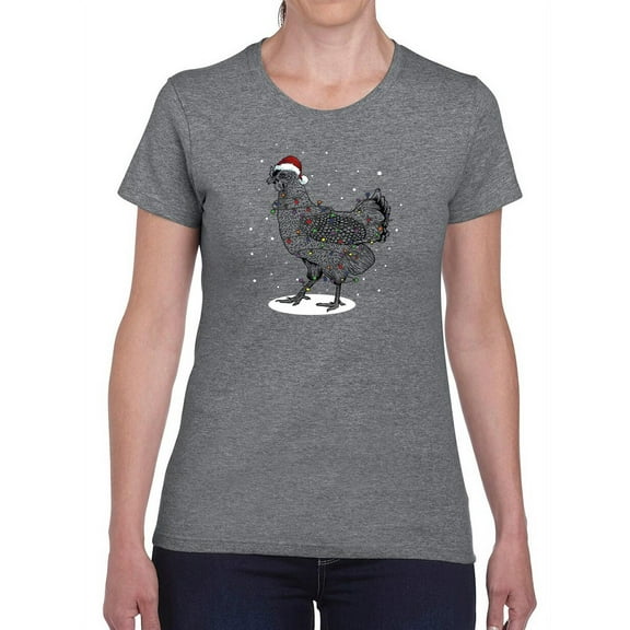 Christmas Chicken T-Shirt Women -Smartprints Designs, Female Medium