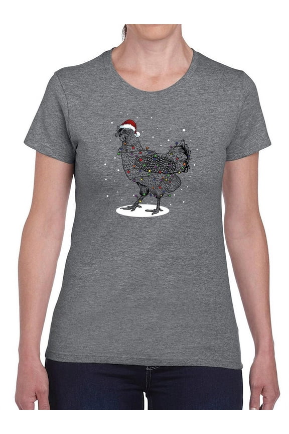 Christmas Chicken T-Shirt Women -Smartprints Designs, Female Medium