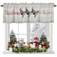 thumbnail image 1 of Christmas Chicken Valances for Windows, 42 x 18in, In The Farm Wooden Stripes Farmhouses Rod Pocket Kitchen Valance Curtain Light Filtering Window Treatments for Living Room Bedroom, 1 Panel, 1 of 7