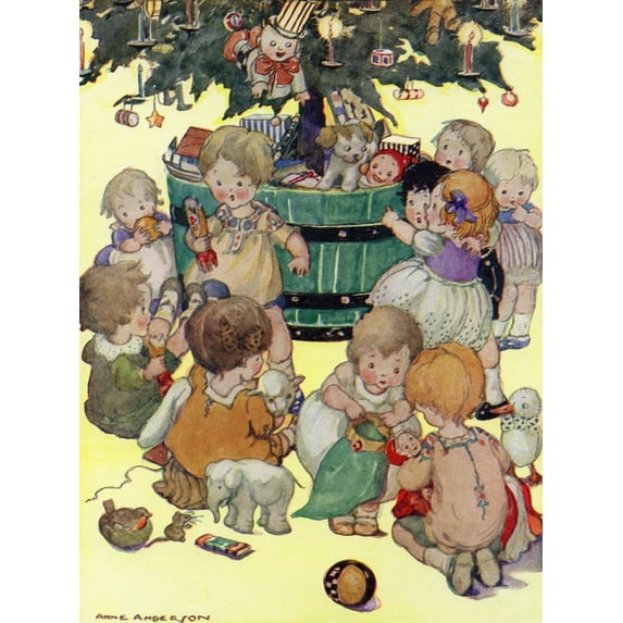 Christmas. Children Playing Poster Print By Mary Evans Picture Librarypeter & Dawn Cope Collection