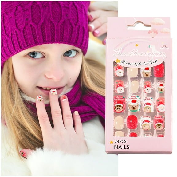 Christmas Children’s Nail Stickers - 24pc Cute Wearable Pack for Kids 24PCS