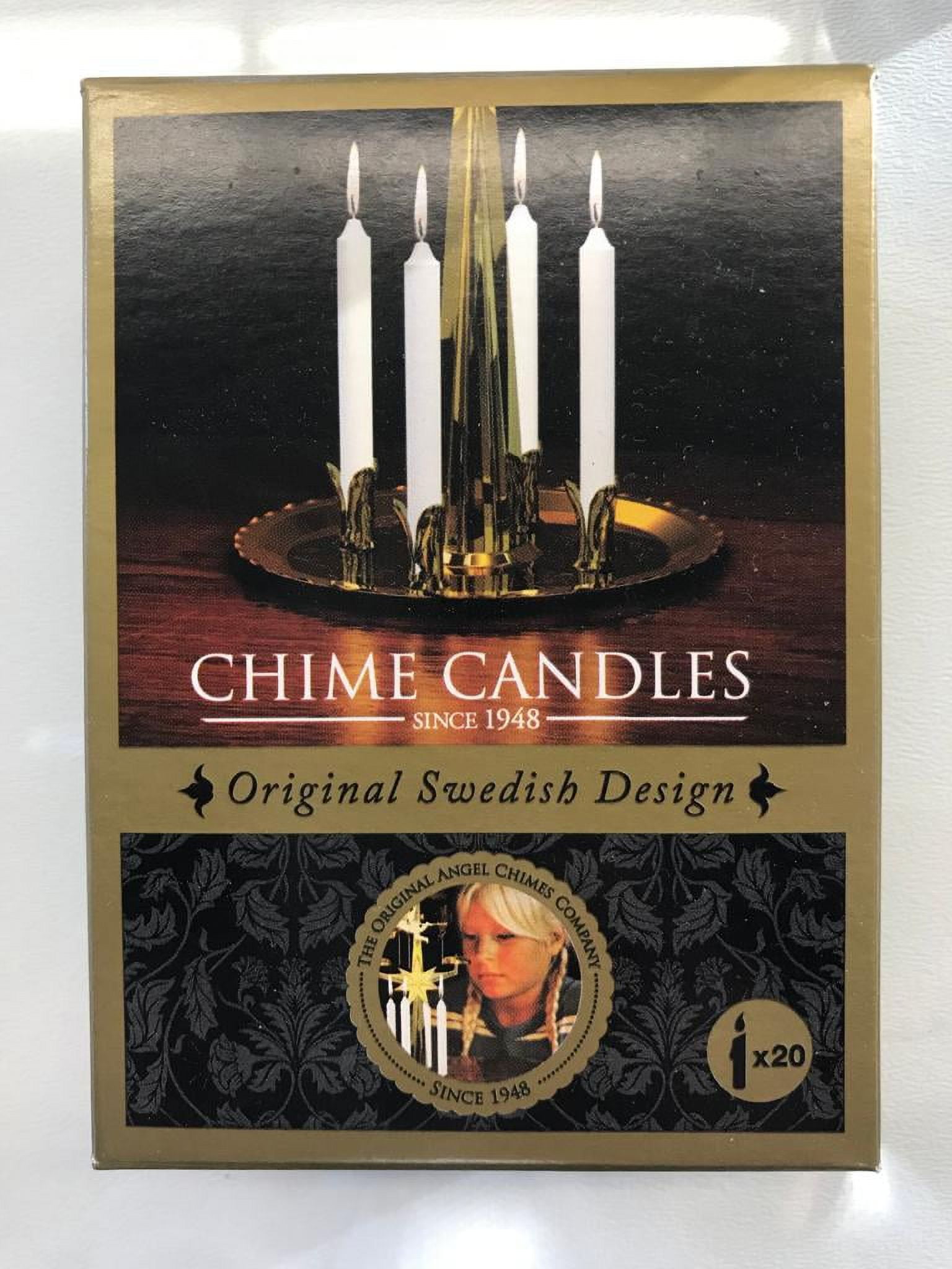 Christmas Chime ( BRASS) The Original & Traditional Decorative Swedish Candle for Christmas - Metal Chime Carousel, Authentic, Scandinavian, Decoration & Ornament for Home and Kitchen (+4 Candles)