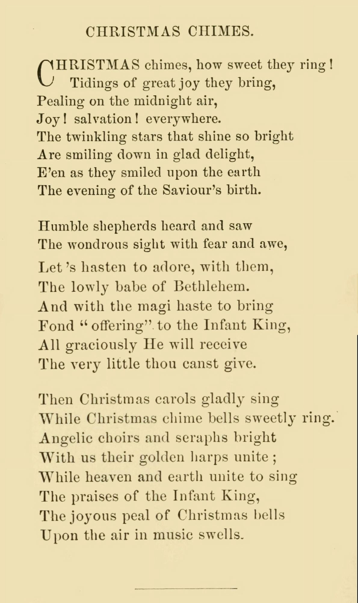 Christmas Chimes & other Poems 1877 Christmas Chimes Canvas Art - Julia M Swift (18 x 24)