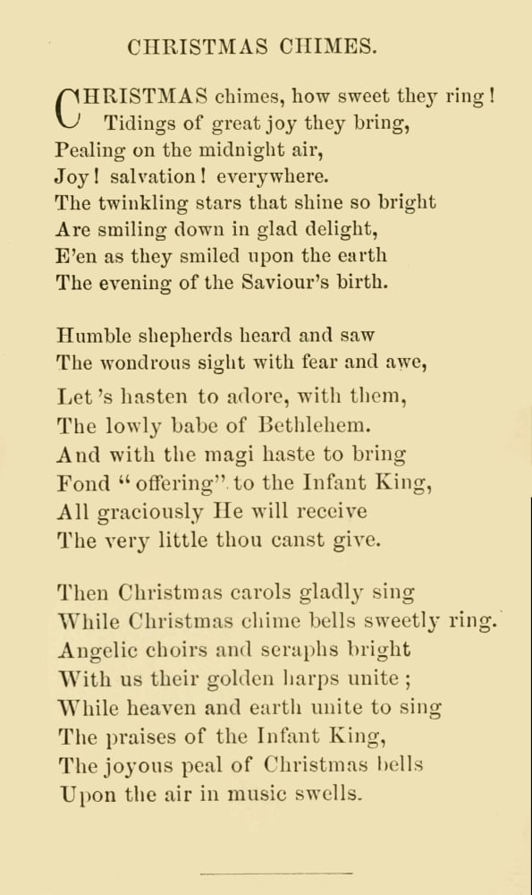 Christmas Chimes & other Poems 1877 Christmas Chimes Canvas Art - Julia M Swift (24 x 36)