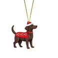 thumbnail image 1 of Christmas Chocolate Lab Labrador Ornament Wood Hanging Christmas Tree Ornaments Holiday Decorations for Xmas Tree Decor Retriever Gifts for Labrador Lovers, 1 of 7