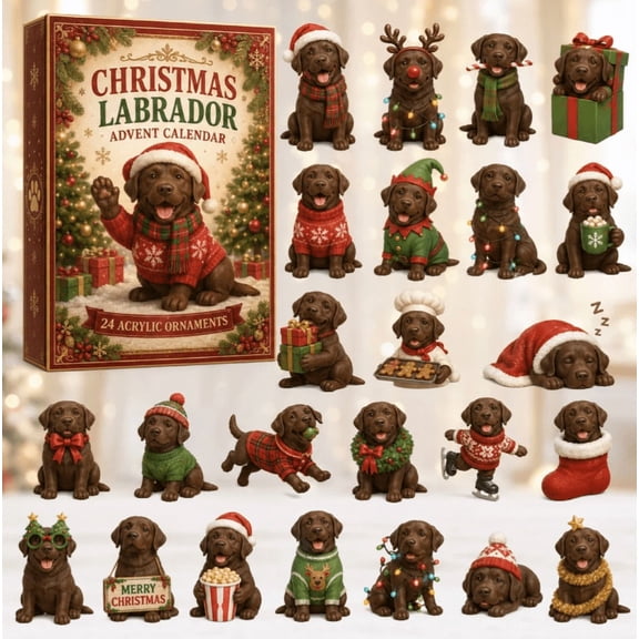Christmas Chocolate Labrador Advent Calendar 2026 - 24-Day Festive Countdown, Acrylic Charms Blind Box - Gift For Labrador Lovers(1Pack)