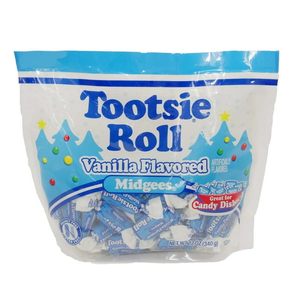 Christmas Chocolate or Vanilla Flavored Tootsie Roll Midgees 12 oz. Bag