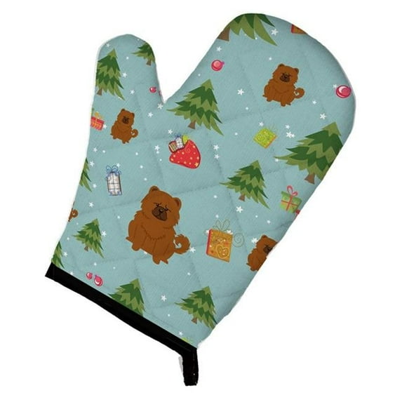 Christmas Chow Chow Red Oven Mitt - Red