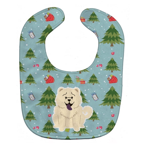Christmas Chow Chow White Baby Bib
