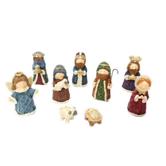 Christmas Christ Nativity Statue Scene Set Jesus Manger Resin Statue
