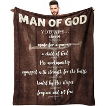 Christmas Christian Gifts for Men, Religious Gifts for Men Faith, Birthday Spiritual Inspirational Present for Christian Man, Bible Biblical Present for Man Christmas Blanket