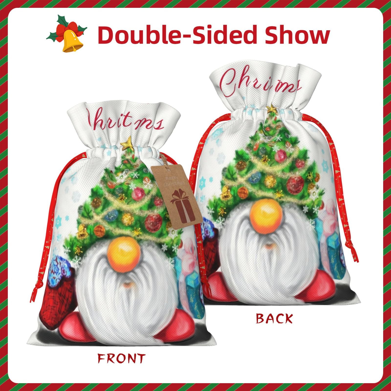🎅Christmas Sales🎄Drawstring Christmas Gift Bags (Biodegradable)