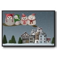 thumbnail image 1 of Christmas Christmas Owl Village - Framed Gallery Wrapped Holiday Canvas - 17 x 25 - Black Frame, 1 of 8