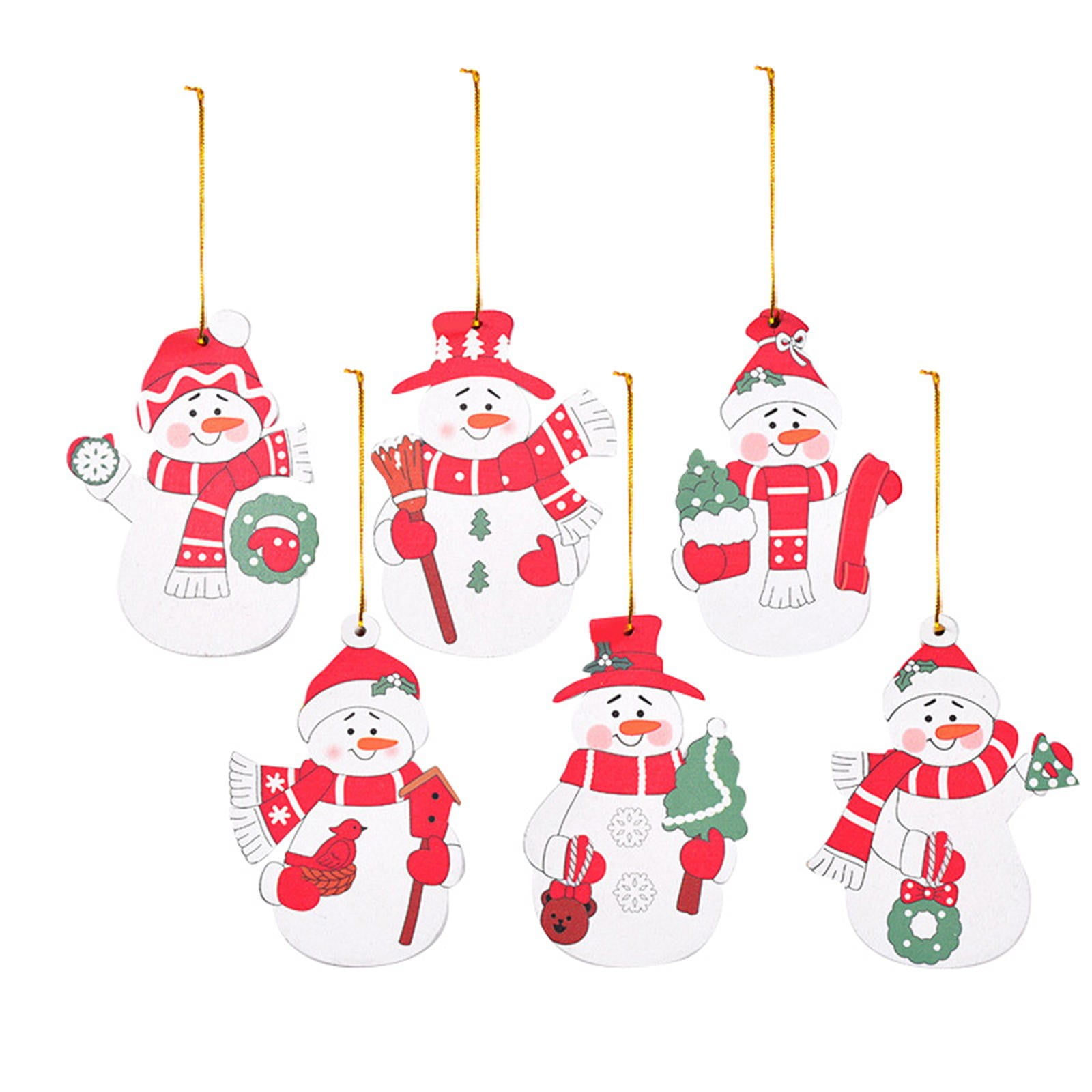 Christmas Christmas Wooden Pendant 6 Pack Faceless Old Man Boxed Tree