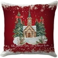 thumbnail image 1 of Christmas Church Pillow Cover 18x18 \u2013 Red Faith-Based Holiday Throw Pillow Case with \u201cOh Come Let Us Adore Him\u201d Quote \u2013 Religious Christmas Decor for Christian Home, 1 of 6