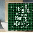 thumbnail image 1 of Christmas Classic Green Buffalo Plaid Shower Curtain, Winter May Your Days Be Merry and Bright Bathroom Shower Curtain Sets Decoration 71 x 71 Inch with Hooks, 1 of 1