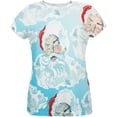 thumbnail image 1 of Christmas Classic Jolly Saint Nick Santa Claus All Over Womens T Shirt Multi MD, 1 of 2