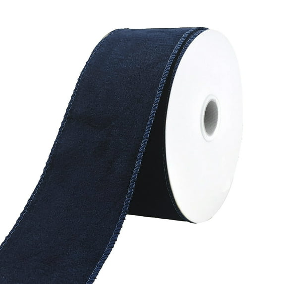 Christmas Classic Velvet Wired Ribbon, 2-1/2-inch, 10-yard, Navy