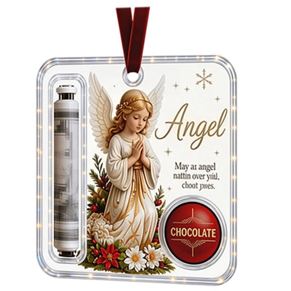 Christmas Clear Acrylic Angel shaped Hanging Pendant with Slot suit for decorative Christmas tree Home Decor