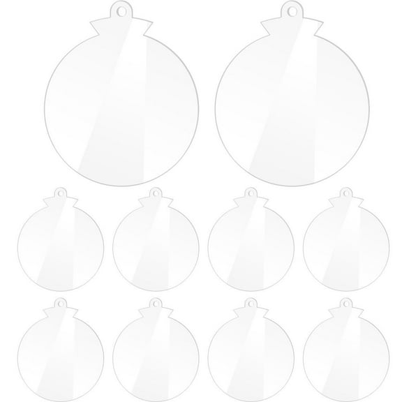 Christmas Clear Baubles Acrylic Tree Round Hanging Ornament Xmas Diy Craft Decor