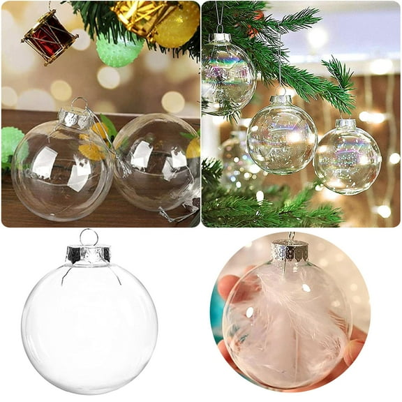 Christmas Clear Plastic Baubles Clear Fillable Xmas Tree Ornament Christmas Décor(1Pc) Hangs Easy To Use
