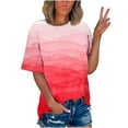 thumbnail image 1 of Christmas Clearance Under 10.00 EDHITNR Spring Tops for Women 2024 Women's Tops Clearance, Short Sleeve Round Neck Casual Tops Fashion Printed T-Shirt Blouse, Sizes S-5XL # Prime Deals of the Day, 1 of 5