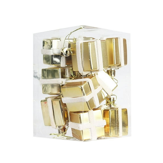Christmas 12Pcs Christmas Mini Gifts Box Ornaments,Xmas Tree Small Gift Boxes Hanging Pendants Party Favors Indoor Outdoor Christmas Decorations