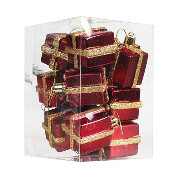 Christmas 12Pcs Christmas Mini Gifts Box Ornaments,Xmas Tree Small Gift Boxes Hanging Pendants Party Favors Indoor Outdoor Christmas Decorations