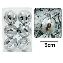 2.36"/6ct Shatterproof Clear Plastic Christmas Ball Ornaments Decorative Xmas Baubles Set with Stuffed Delicate Decorations for Wedding,Thanksgiving,Party(60mm, Blue)