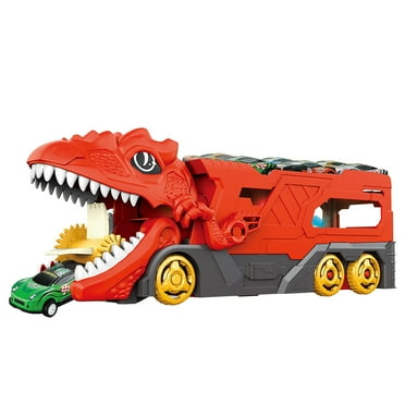 Christmas Clearance 2024! QTOCIO Toddler Toys, Dinosaur Truck Toys For Kids Transforms With Race Track Set Ultimate City Dinosaur Hauler With 6Cars Birthday Gifts Toys For Boys 3 4 5 6 7 8 Years Old