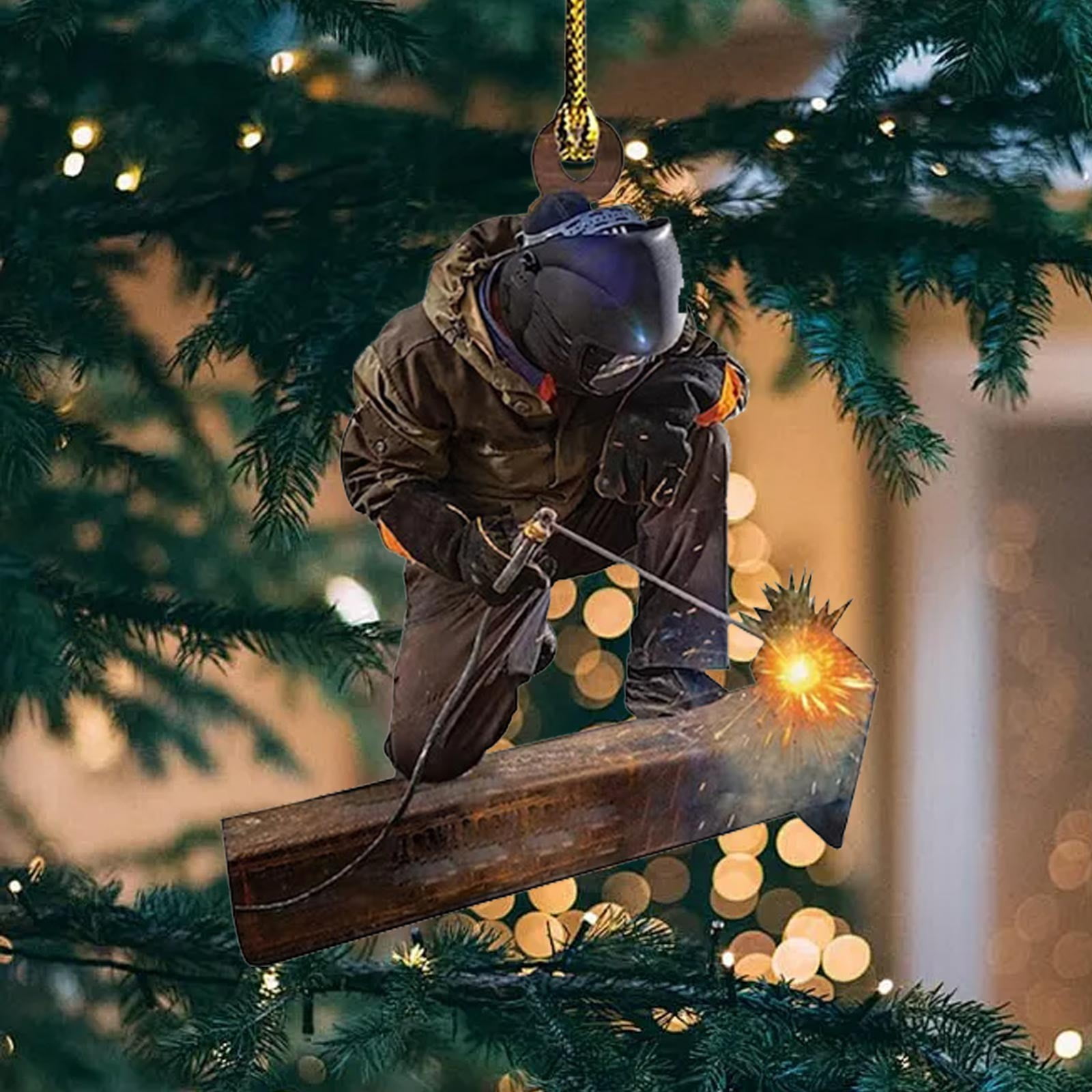 Christmas Clearance 2024 Christmas Tree Ornaments Welder Themed Acrylic