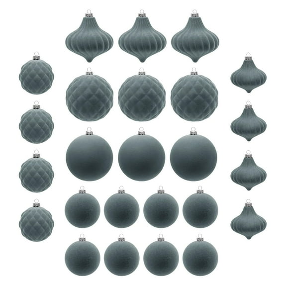 Christmas 25Pcs Velvet Christmas Balls Flocked Christmas Tree Ball Ornaments,Plastic Balls Xmas Decorative Hanging Ornaments Party Supplies