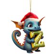 thumbnail image 1 of Christmas 26 Initial Personalized Dinosaur Christmas Ornaments Christmas Tree Decorations Pendants,Plastic Initial Monogram Xmas Tree Decorations Unique Christmas Funny Gifts for Kids, 1 of 2