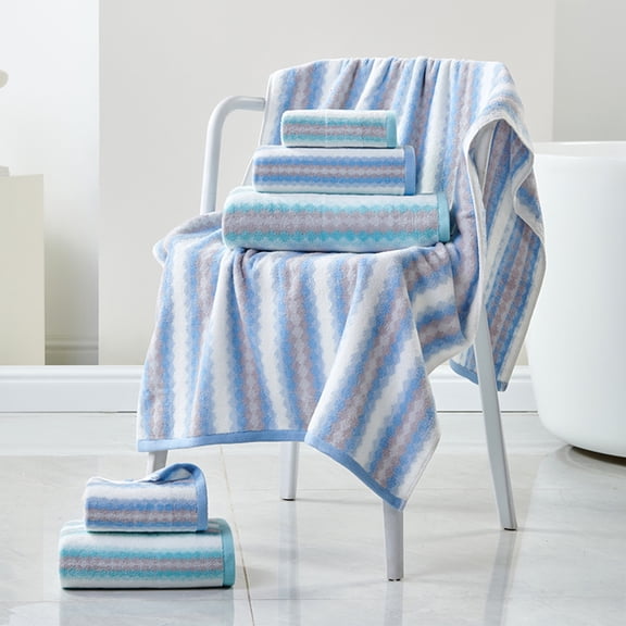 3-Piece Polyester Bath Towel Set - Luxury Soft & Absorbent Bathroom Towels with Double-Stitched Edges, Quick-Dry Technology for Home Spa & Beach Use, Available in Blue & Mint Gree