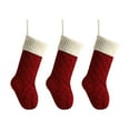 thumbnail image 1 of Christmas 3Pcs Large Christmas Stockings Knitted Xmas Stockings,18 Inch Rustic Socks Double Sided Fireplace Hanging Vintage Decorations for Family Christmas Decor, 1 of 7