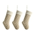 thumbnail image 1 of Christmas 3Pcs Large Christmas Stockings Knitted Xmas Stockings,18 Inch Rustic Socks Double Sided Fireplace Hanging Vintage Decorations for Family Christmas Decor, 1 of 1