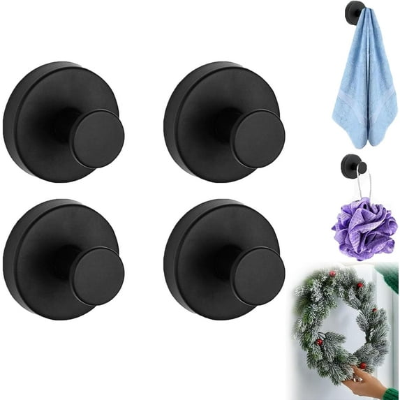 Christmas Clearance 4Pcs Suction Cup Hooks for Wreaths on Glass, Wreath Hanger for Christmas Lights,, Wreath Suction Front Door, Wreath Door Hanger Suction Cup