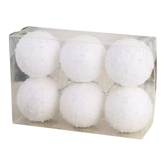 Christmas 6Pcs Christmas Ball Ornaments Glitter Sequin Foam Ornaments,Hanging Christmas Tree Ball Decorations Indoor Outdoor Christmas Decorations