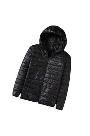Christmas Clearance! AIEOTT Men's Lightweight Packable Accent Puffer Jacket Casual Down Jackets With Hood, Water-Resistant Winter Jackets
