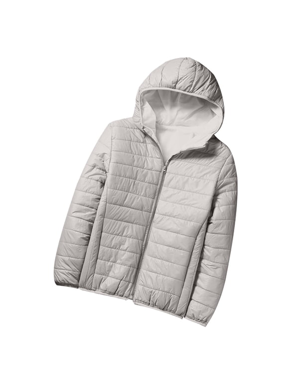 Christmas Clearance! AIEOTT Men's Lightweight Packable Accent Puffer Jacket Casual Down Jackets With Hood, Water-Resistant Winter Jackets