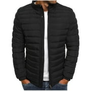 Christmas Clearance! AIEOTT Mens Lightweight Quilted Puffer Jacket Padded Zip Coat for Fall and Winter, Sizes S-3XL