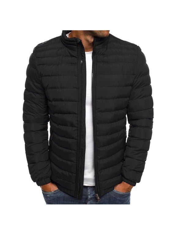 Christmas Clearance! AIEOTT Mens Lightweight Quilted Puffer Jacket Padded Zip Coat for Fall and Winter, Sizes S-3XL