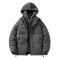 thumbnail image 1 of Christmas Clearance! AIEOTT Mens Parka Winter Coats Zip Up Fleece Jacket Big and Tall Puffer Jacket Warm Quilted Jacket Casual Outwear with Hood, 1 of 5
