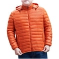 thumbnail image 1 of Christmas Clearance! AIEOTT Mens Plus Size Puffer Coat with Removable Hood Winter Thicken Down Jacket Full Zip Front Padded Jacket Coat, 1 of 6