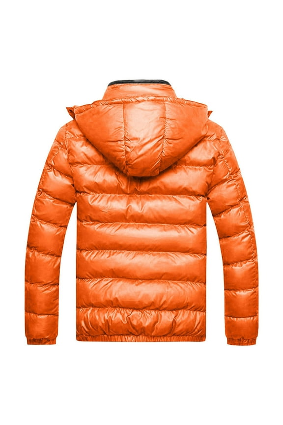 Christmas Clearance! AIEOTT Mens Puffer Jacket with Removable Hood Waterproof Winter Parka jacket Warm Thicken Ski Coat