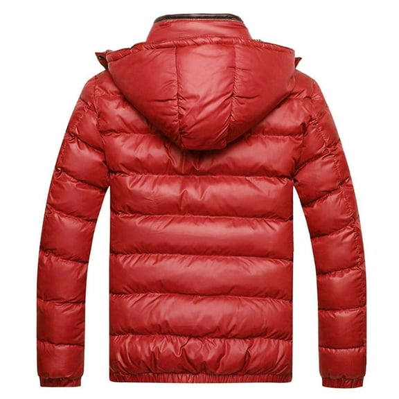 Christmas Clearance! AIEOTT Mens Puffer Jacket with Removable Hood Waterproof Winter Parka jacket Warm Thicken Ski Coat